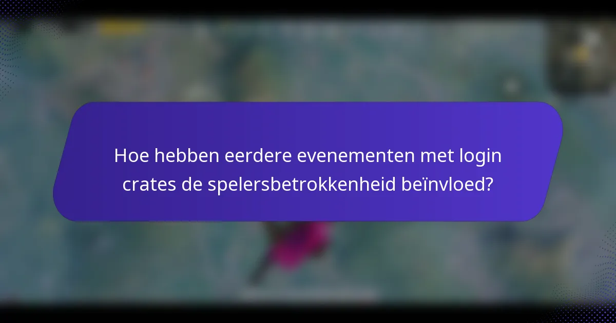 Hoe hebben eerdere evenementen met login crates de spelersbetrokkenheid beïnvloed?