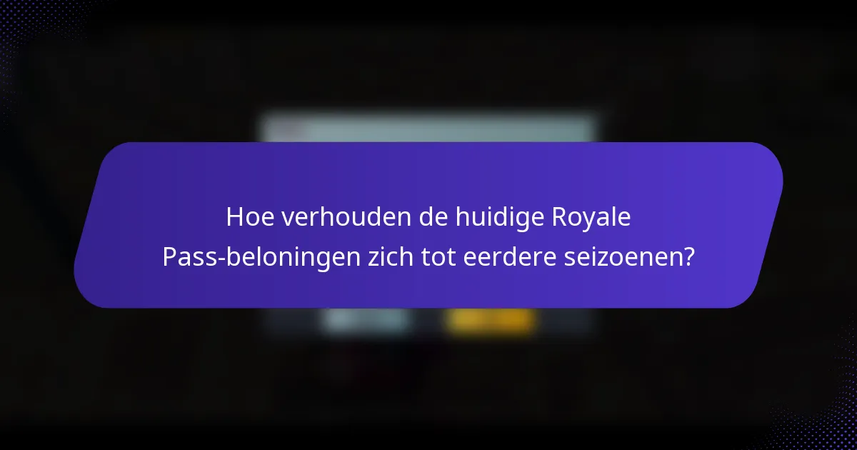 Hoe verhouden de huidige Royale Pass-beloningen zich tot eerdere seizoenen?