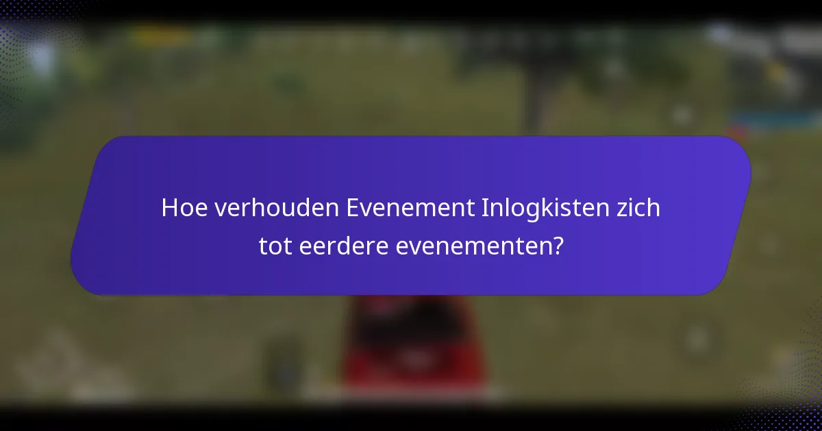 Hoe verhouden Evenement Inlogkisten zich tot eerdere evenementen?