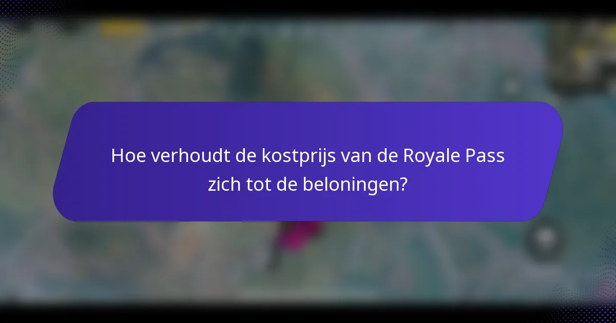 Hoe verhoudt de kostprijs van de Royale Pass zich tot de beloningen?
