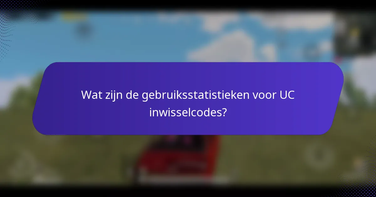 Wat zijn de gebruiksstatistieken voor UC inwisselcodes?