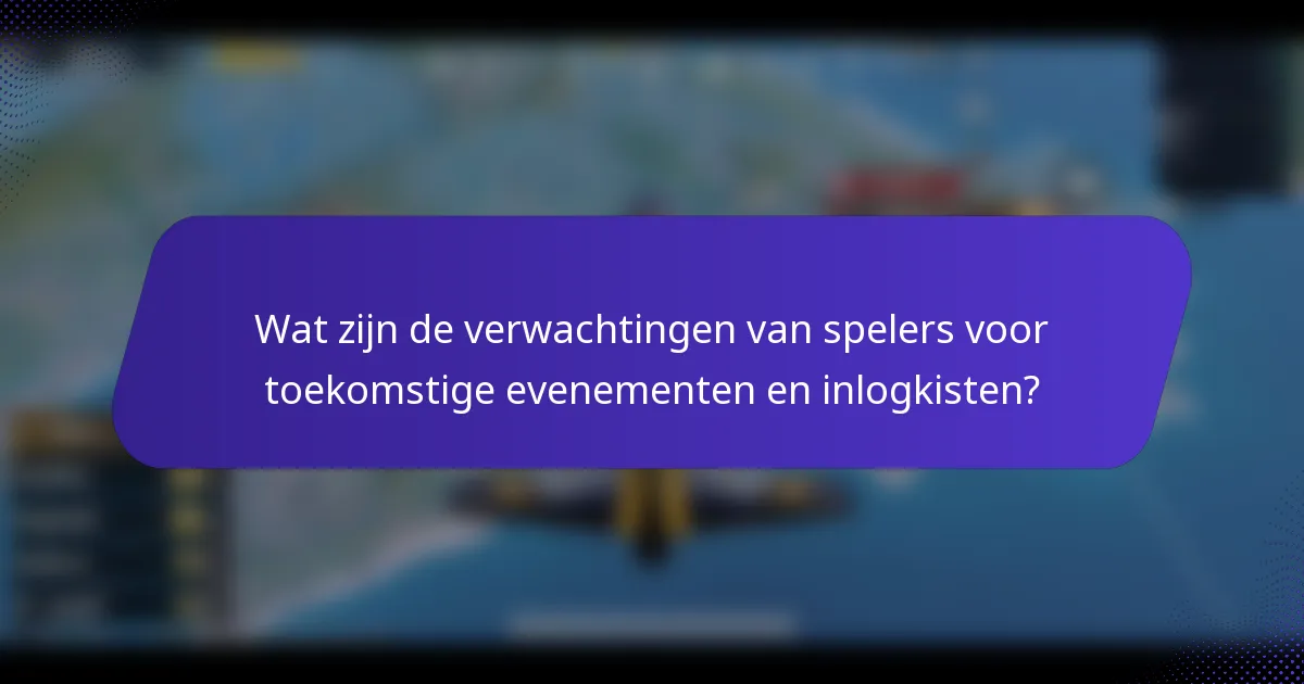 Wat zijn de verwachtingen van spelers voor toekomstige evenementen en inlogkisten?